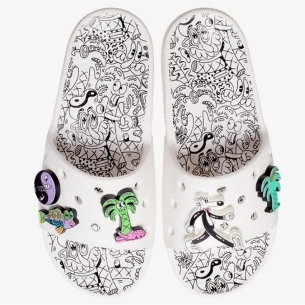 Crocs Steven Harrington Classic Slide Sandals & Original Limited Edition Jibbitz - Picture 2 of 11